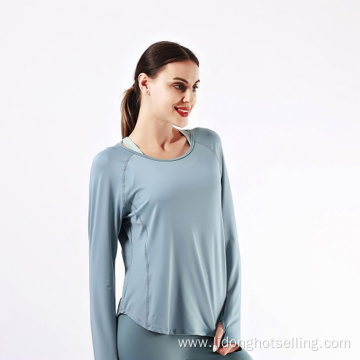 Comfortable Women Gym Shirt Long Sleeve Yoga Top